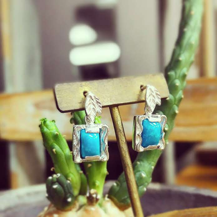 ターコイズペンダントトップをピアスに